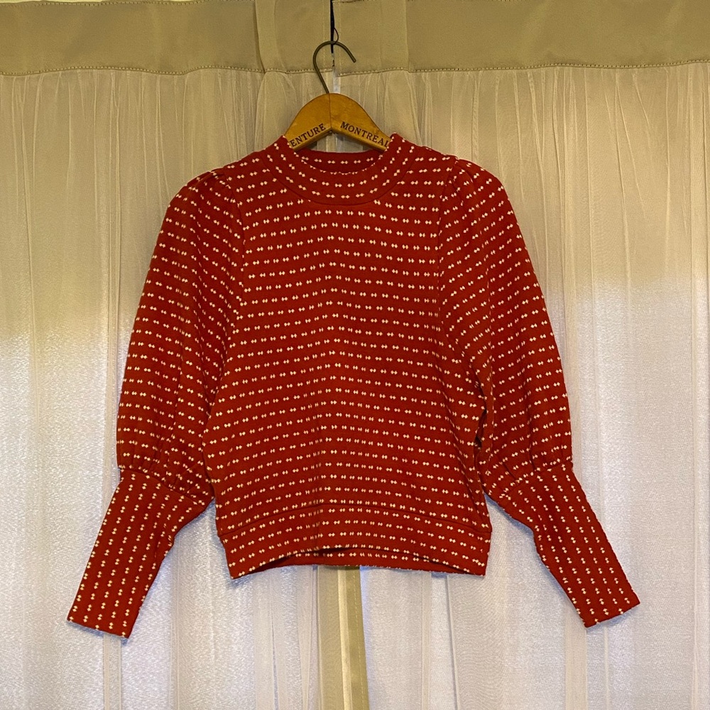 Madewell Puff-Sleeve Mock-neck Top XXS